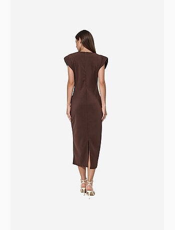 Vestido midi ajustado con detalle de accesorios busem