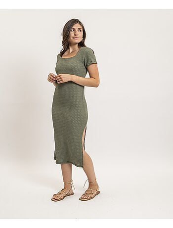 Vestido midi ajustado con textura IENA