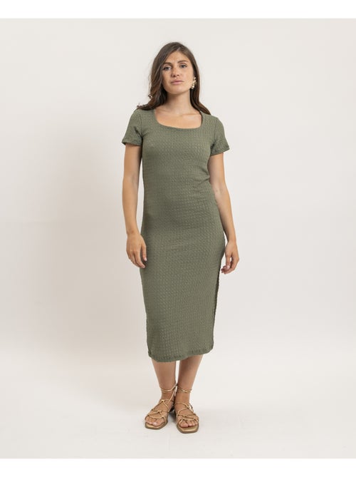 Vestido midi ajustado con textura IENA - Kiabi