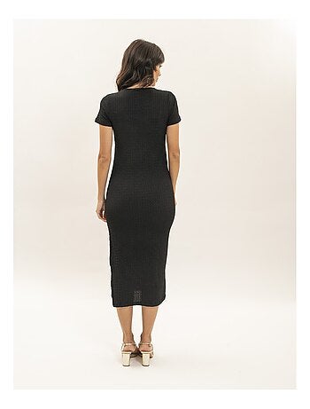 Vestido midi ajustado con textura IENA