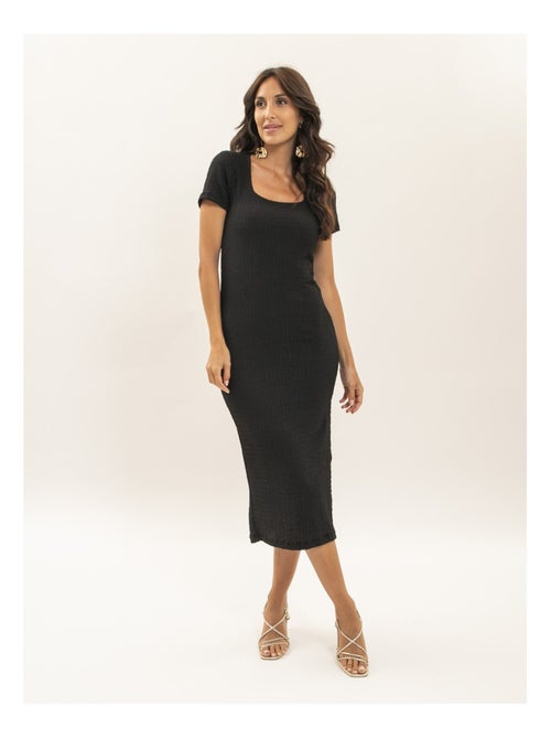 Vestido midi ajustado con textura IENA - Kiabi