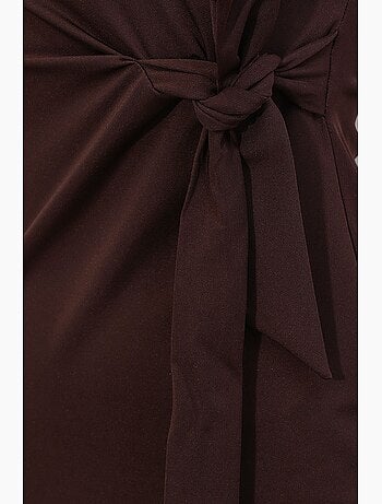 Vestido midi ajustado de jersey con detalle de lazada bdart