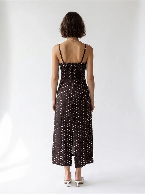 Vestido midi ajustado de mujer con lunares mixray - Kiabi