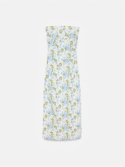 Vestido midi ajustado floral sin tirantes dilvin - Kiabi Vestido midi ajustado floral sin tirantes dilvin - Kiabi