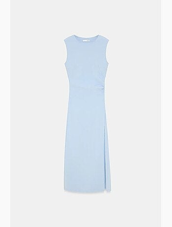Vestido midi ajustado sin mangas con abertura dilvin