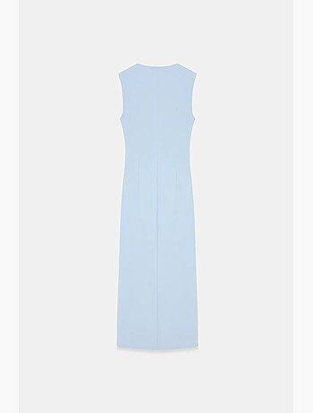 Vestido midi ajustado sin mangas con abertura dilvin