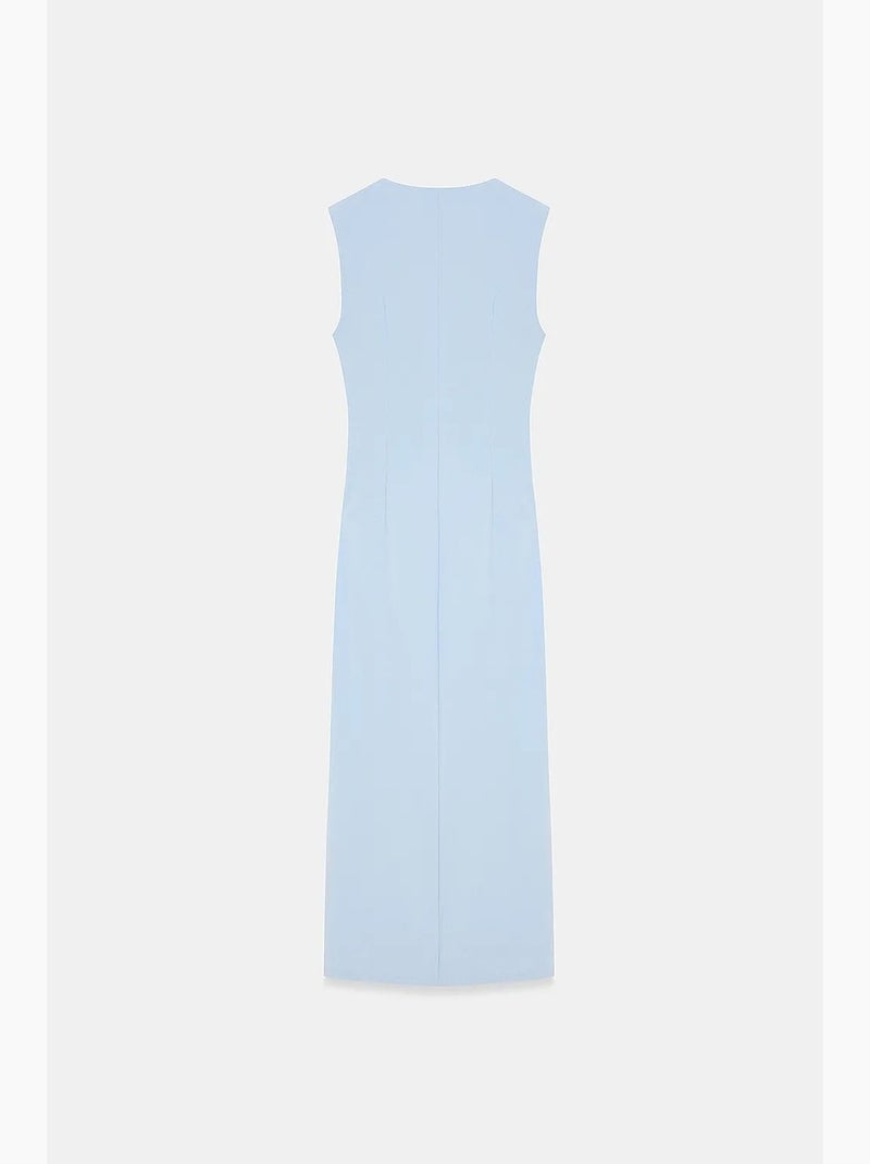 Vestido midi ajustado sin mangas con abertura dilvin Azul cielo - Kiabi
