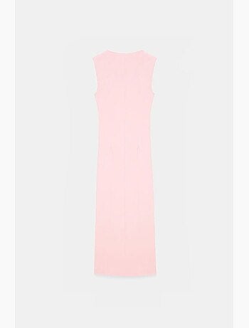 Vestido midi ajustado sin mangas con abertura dilvin