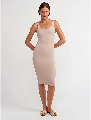 Vestido midi ajustado sin mangas dilvin