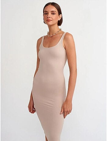 Vestido midi ajustado sin mangas dilvin