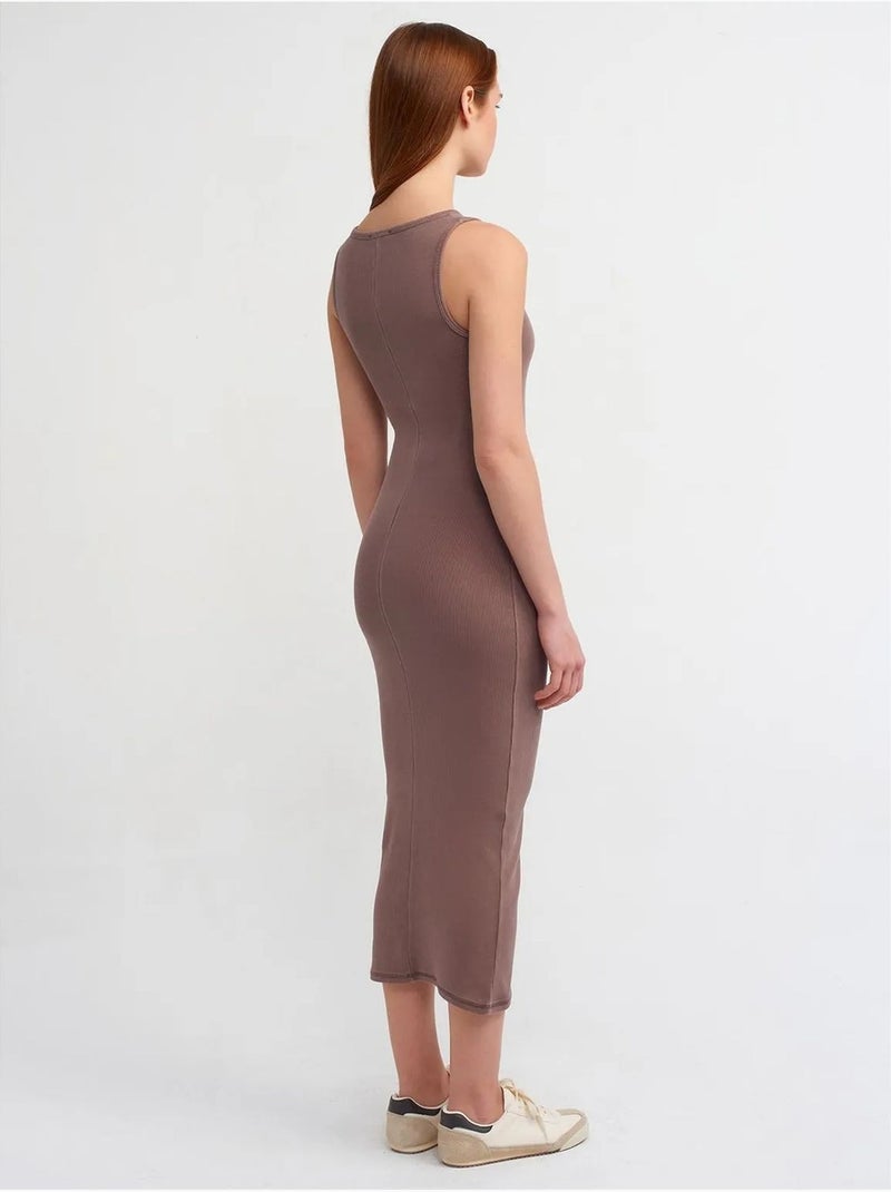 Vestido midi ajustado sin mangas dilvin Malva - Kiabi