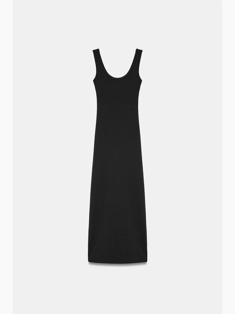 Vestido midi ajustado sin mangas dilvin Negro - Kiabi