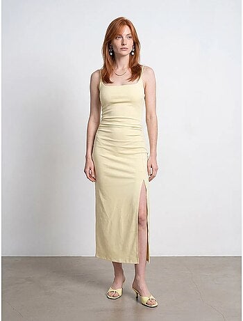 Vestido midi ajustado sin mangas para mujer dilvin
