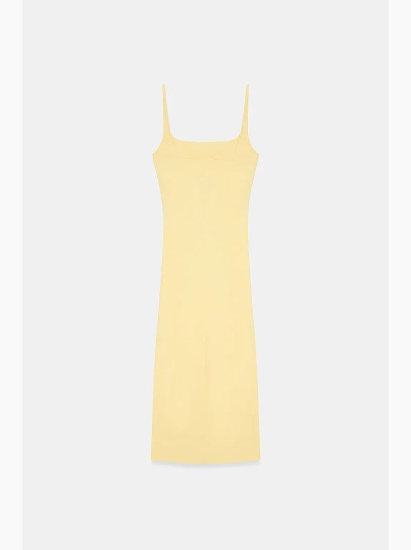 Vestido midi ajustado sin mangas para mujer dilvin Amarillo limón - Kiabi