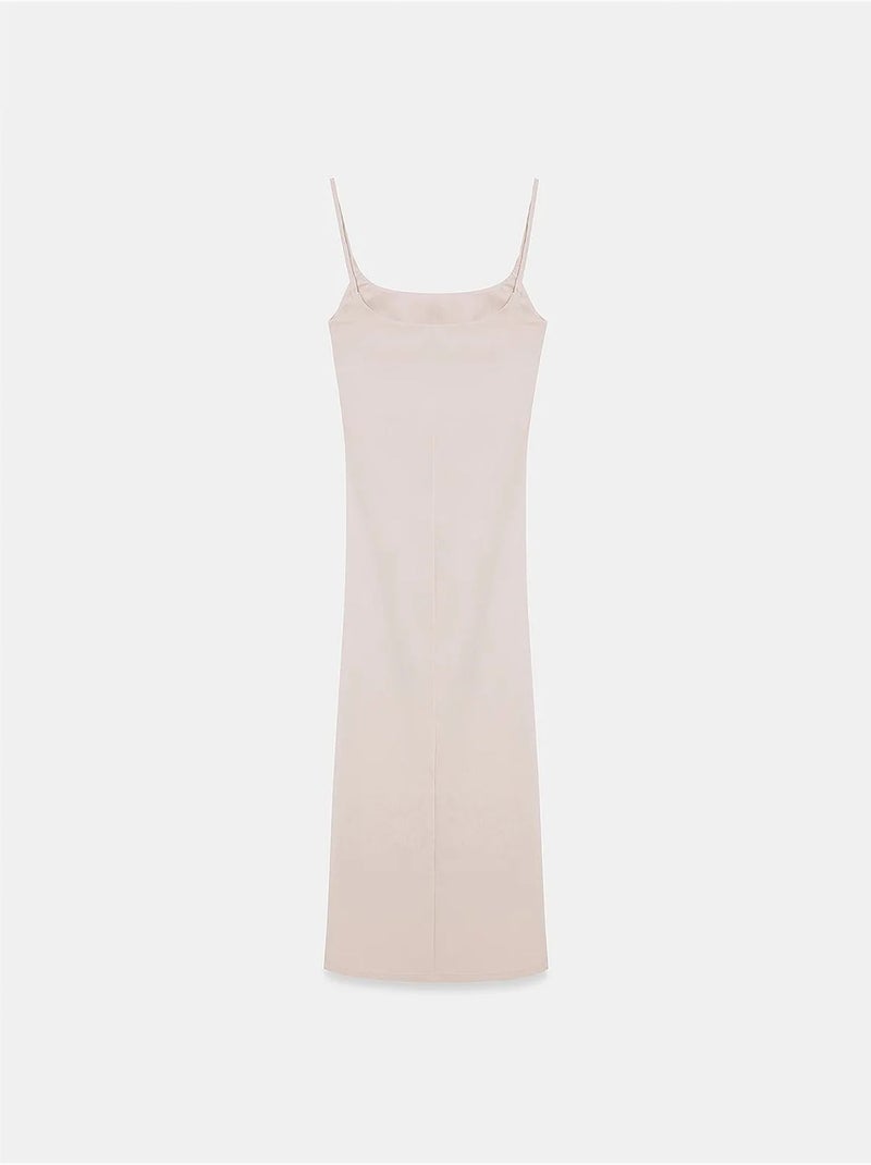 Vestido midi ajustado sin mangas para mujer dilvin Beige arcilla - Kiabi