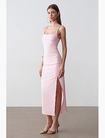 Vestido midi ajustado sin mangas para mujer dilvin