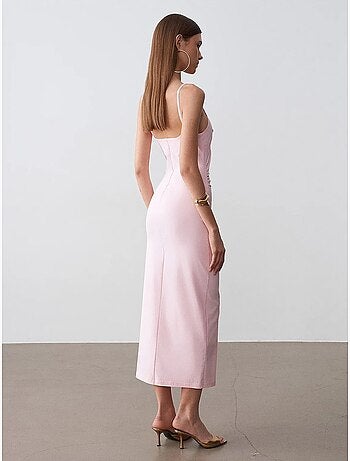 Vestido midi ajustado sin mangas para mujer dilvin