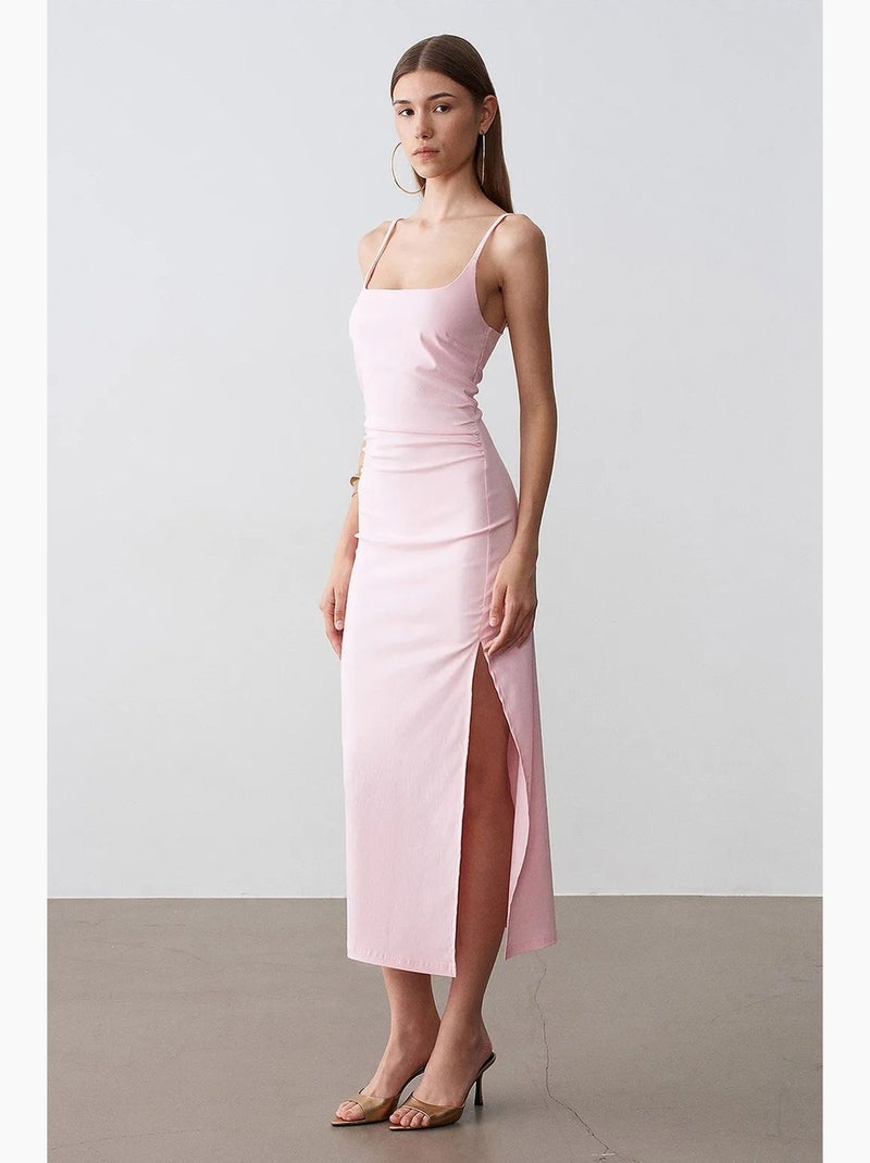 Vestido midi ajustado sin mangas para mujer dilvin Rosa pálido - Kiabi