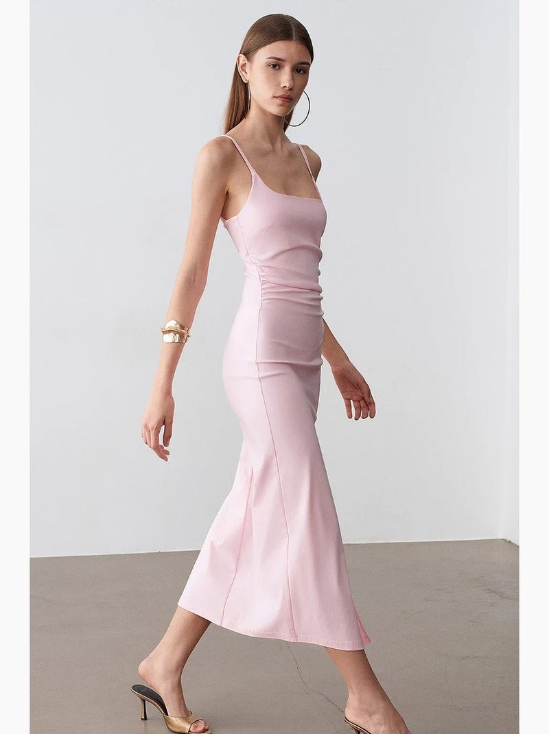 Vestido midi ajustado sin mangas para mujer dilvin Rosa pálido - Kiabi