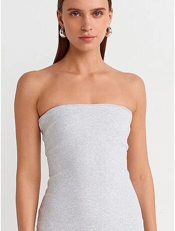 Vestido midi ajustado sin tirantes dilvin