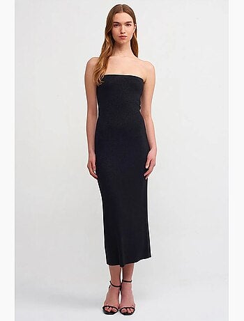 Vestido midi ajustado sin tirantes dilvin
