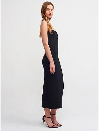 Vestido midi ajustado sin tirantes dilvin