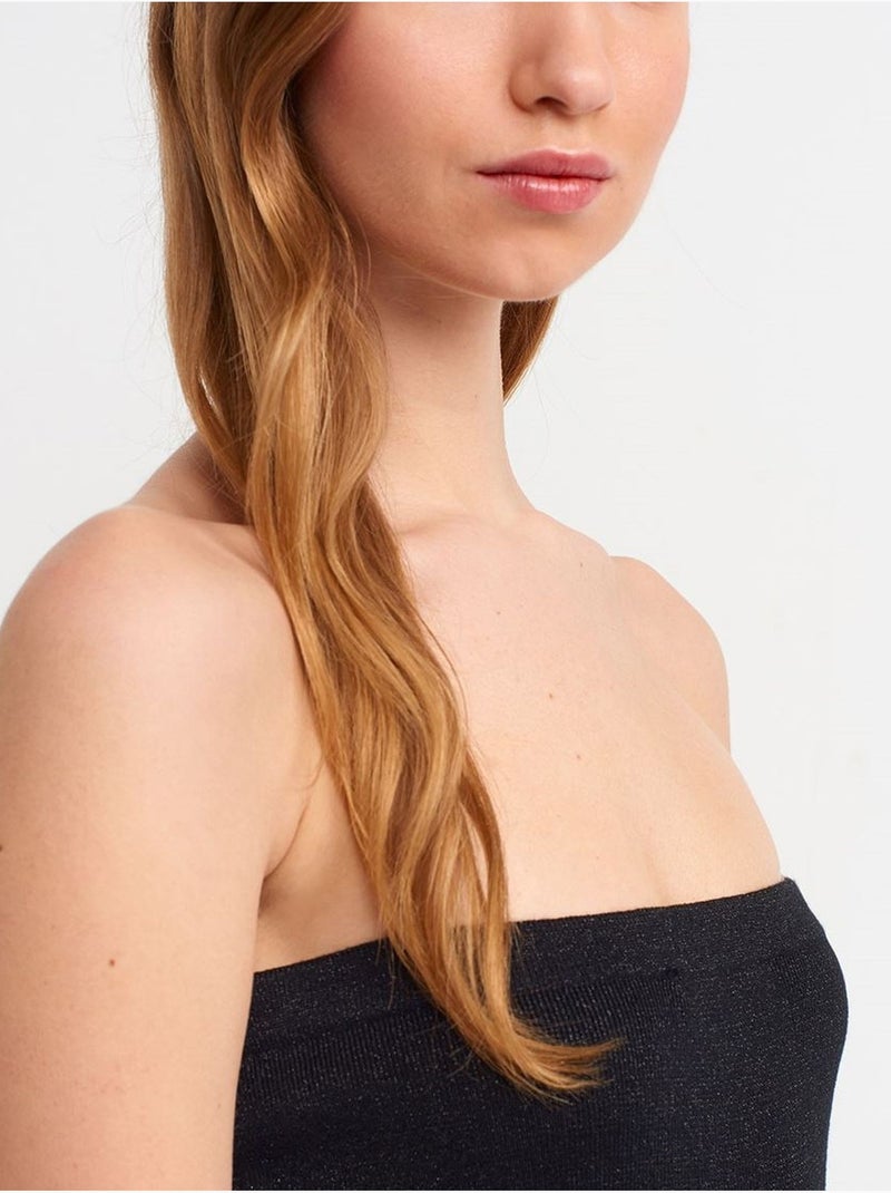 Vestido midi ajustado sin tirantes dilvin Negro - Kiabi