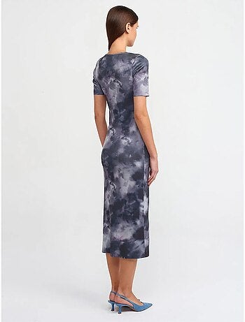Vestido midi ajustado tie-dye dilvin