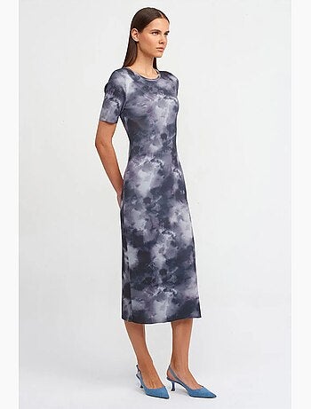 Vestido midi ajustado tie-dye dilvin