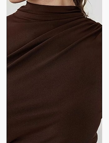 Vestido midi ajustado y drapeado hiccup