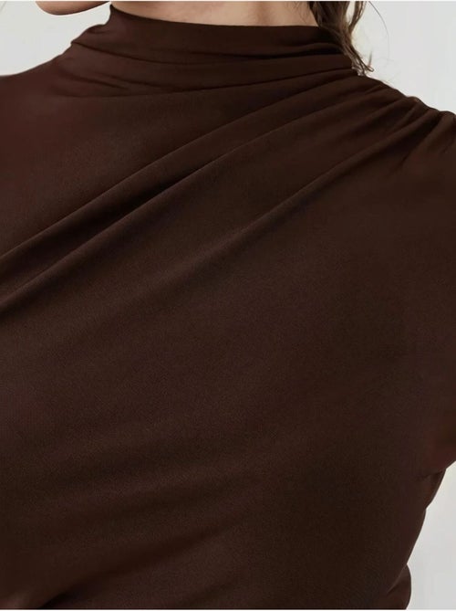 Vestido midi ajustado y drapeado - Kiabi Vestido midi ajustado y drapeado - Kiabi