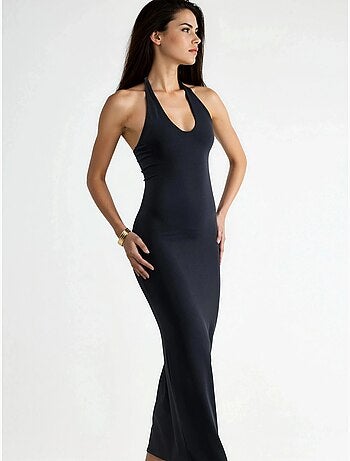 Vestido midi asimétrico con cuello en v de busem