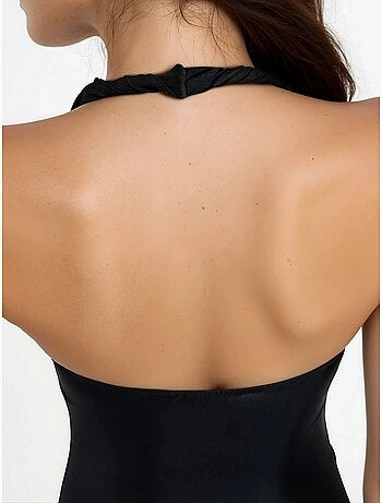 Vestido midi asimétrico con cuello en v de busem