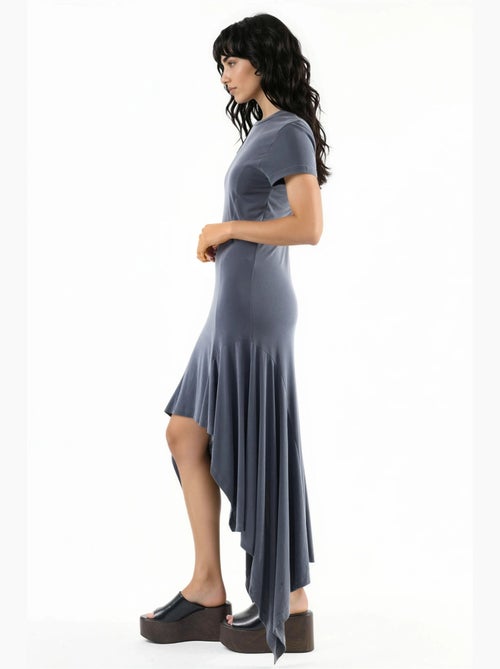 Vestido midi asimétrico con cuello redondo busem - Kiabi