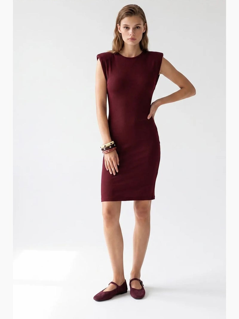 Vestido midi bodycon sin mangas a canalé mixray Rojo burdeos - Kiabi