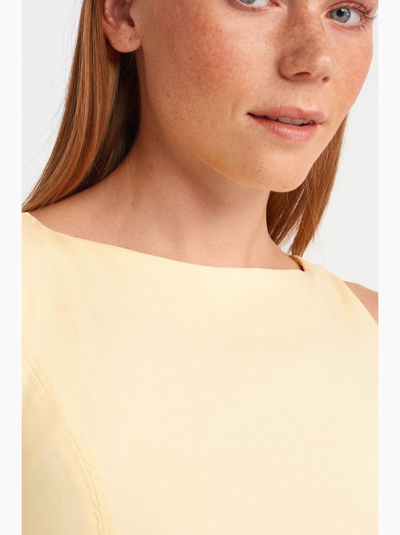 Vestido midi bodycon sin mangas con abertura dilvin Amarillo limón - Kiabi