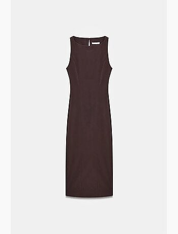 Vestido midi bodycon sin mangas con abertura dilvin