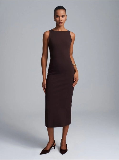 Vestido midi bodycon sin mangas con abertura dilvin - Kiabi Vestido midi bodycon sin mangas con abertura dilvin - Kiabi