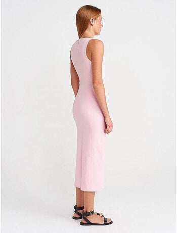 Vestido midi bodycon sin mangas con abertura dilvin