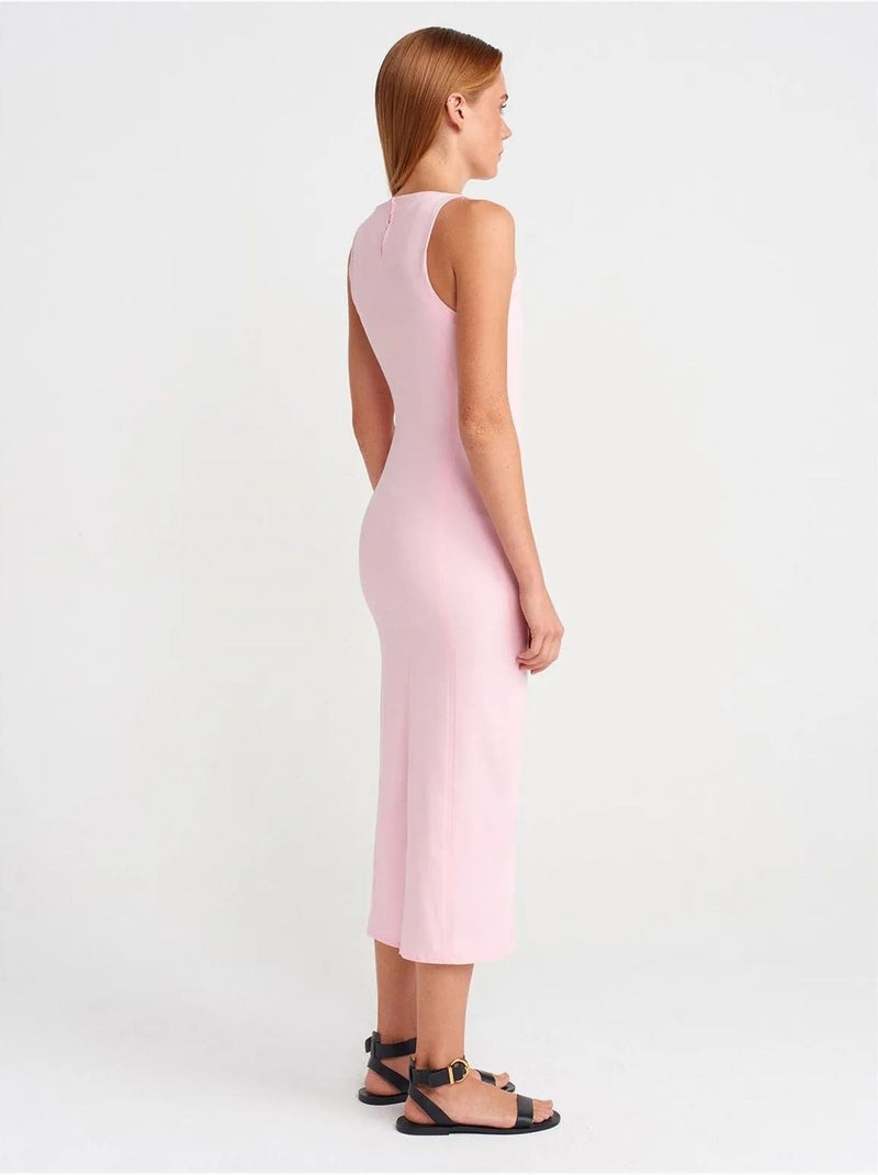 Vestido midi bodycon sin mangas con abertura dilvin Rosa claro - Kiabi