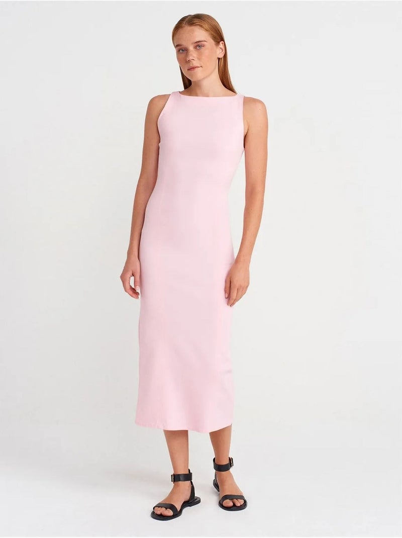 Vestido midi bodycon sin mangas con abertura dilvin Rosa claro - Kiabi