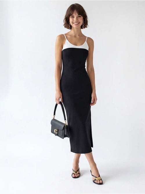 Vestido midi bodycon sin mangas con abertura mixray - Kiabi Vestido midi bodycon sin mangas con abertura mixray - Kiabi