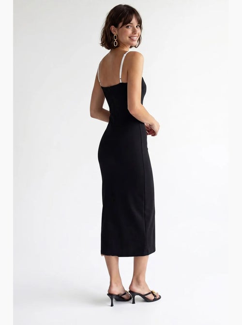 Vestido midi bodycon sin mangas con abertura mixray - Kiabi Vestido midi bodycon sin mangas con abertura mixray - Kiabi