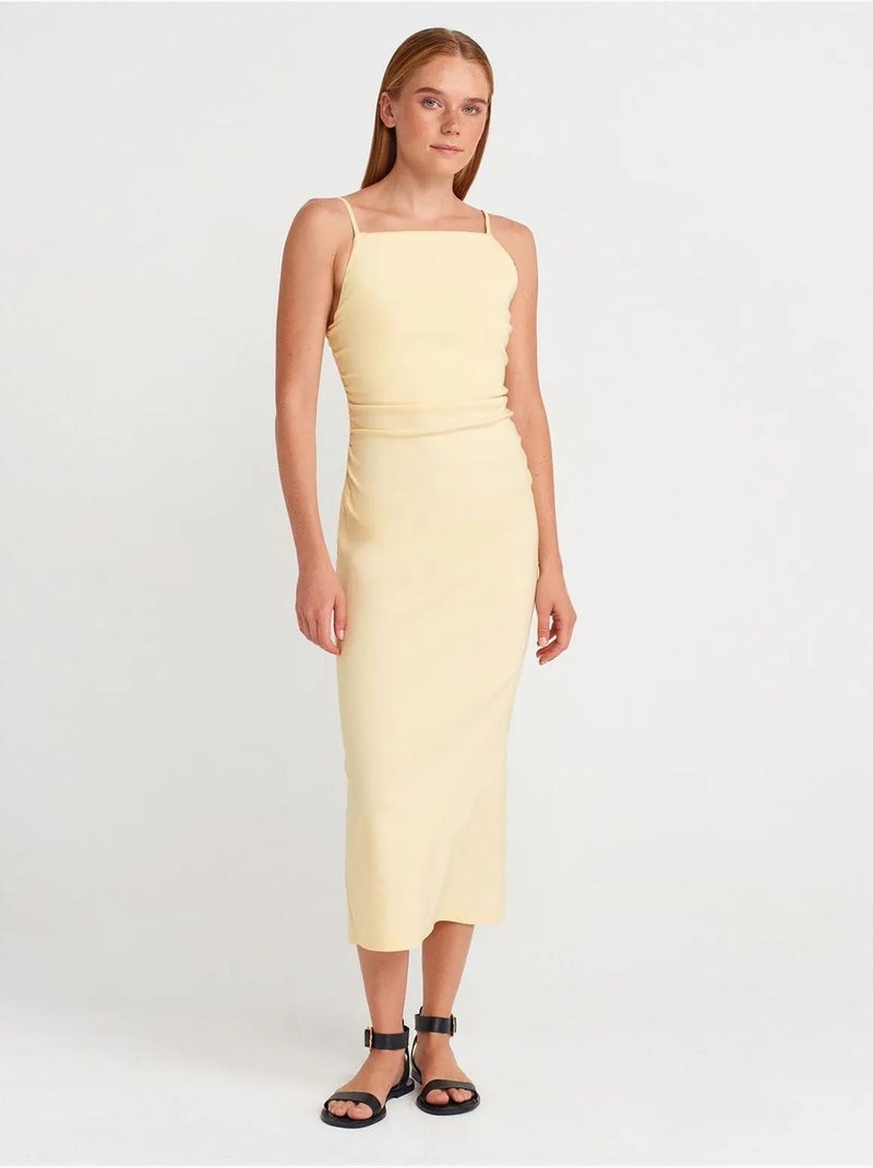Vestido midi bodycon sin mangas dilvin Amarillo limón - Kiabi