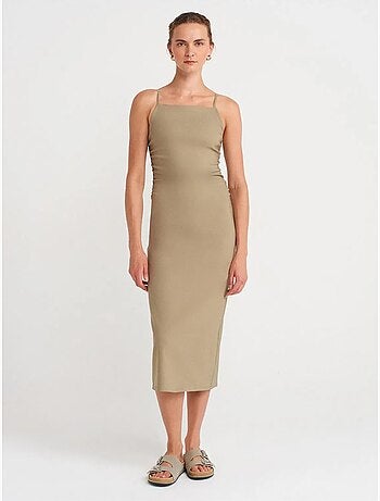 Vestido midi bodycon sin mangas dilvin