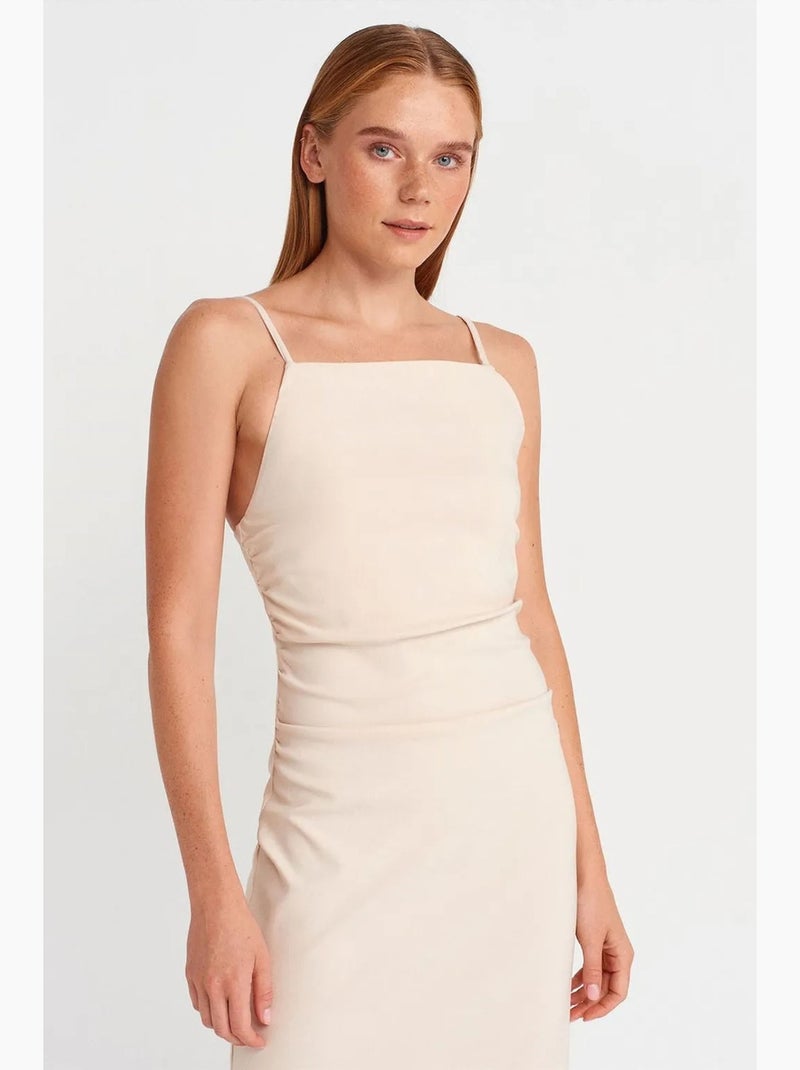 Vestido midi bodycon sin mangas dilvin Crema - Kiabi