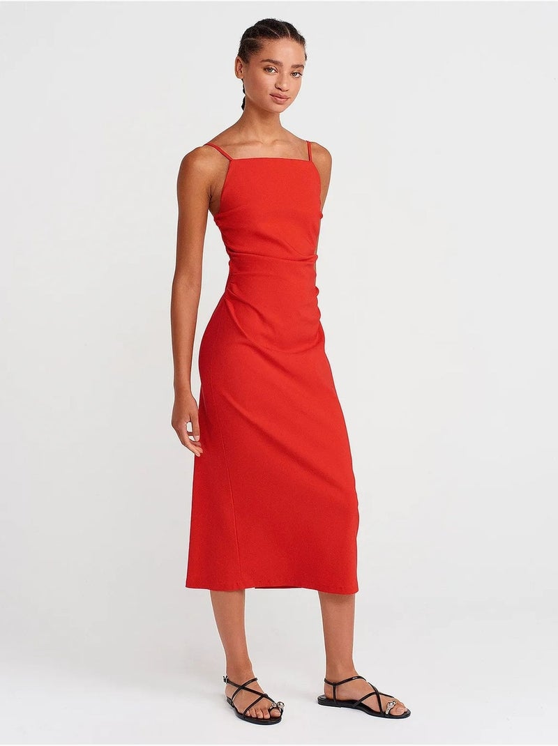 Vestido midi bodycon sin mangas dilvin Rojo - Kiabi