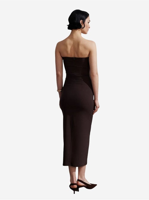 Vestido midi bodycon sin tirantes con abertura dilvin - Kiabi Vestido midi bodycon sin tirantes con abertura dilvin - Kiabi