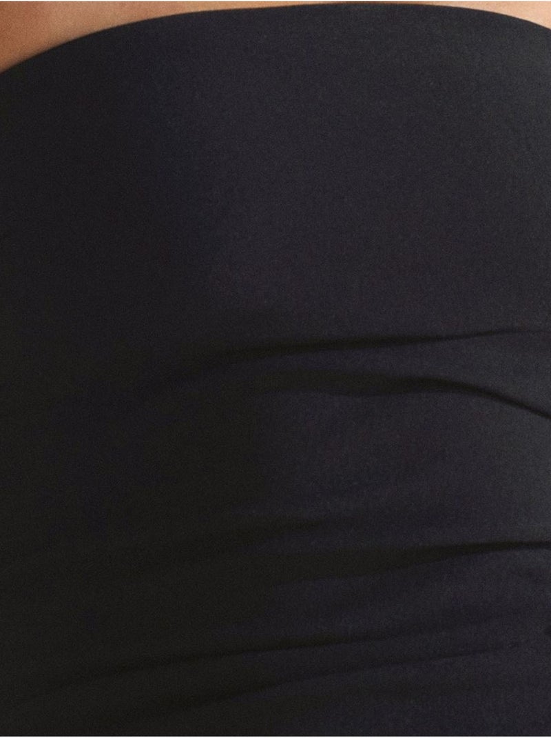 Vestido midi bodycon sin tirantes con abertura dilvin Negro - Kiabi