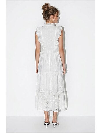 Vestido midi bordado de mezcla de algodón lucci